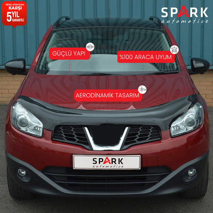 Nissan Qashqai 2010-2013 Yıl Aralığı Uyumlu Kaput Rüzgarlığı 3mm