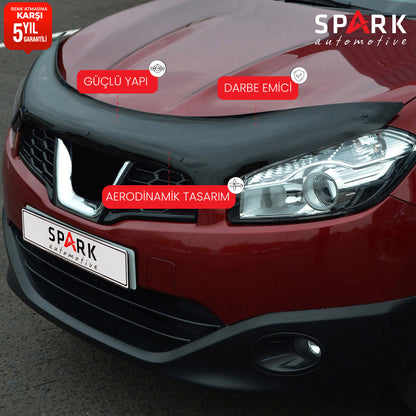 Nissan Qashqai 2010-2013 Yıl Aralığı Uyumlu Kaput Rüzgarlığı 3mm