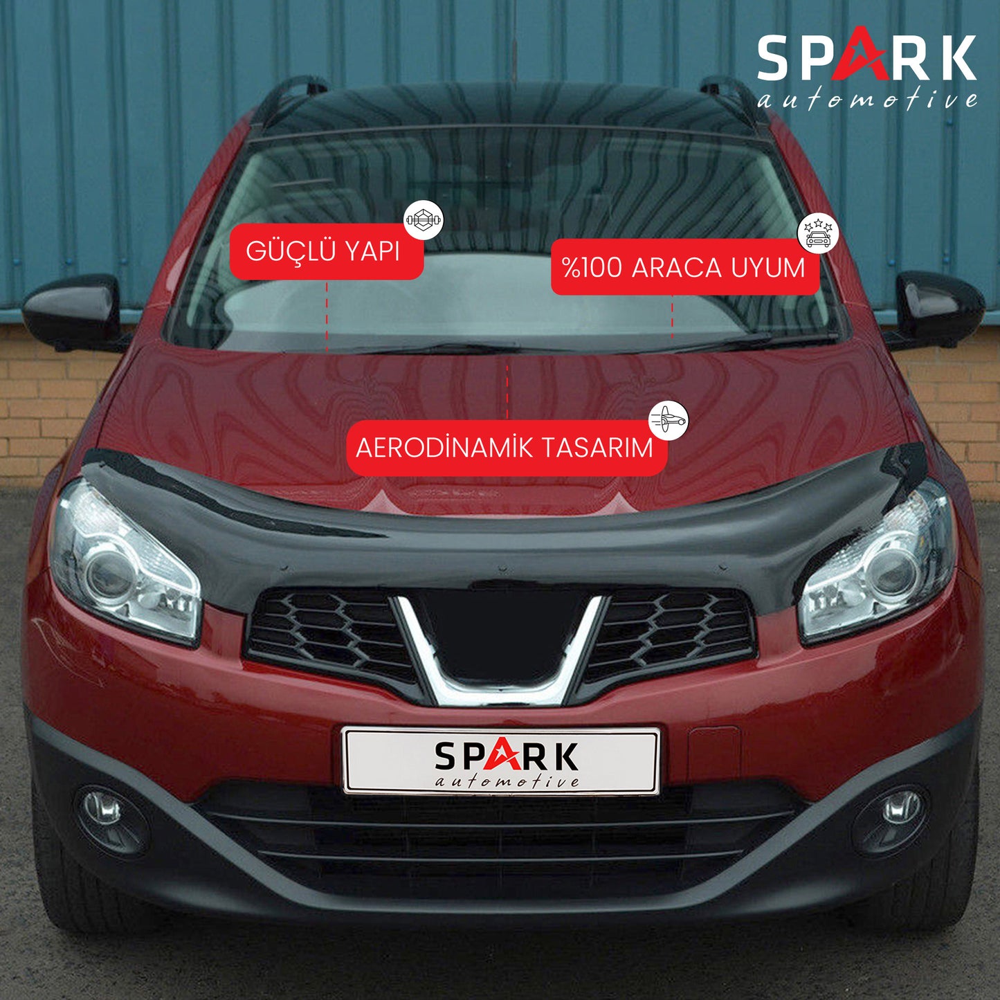 Nissan Qashqai 2010-2013 Yıl Aralığı Uyumlu Kaput Rüzgarlığı 4mm