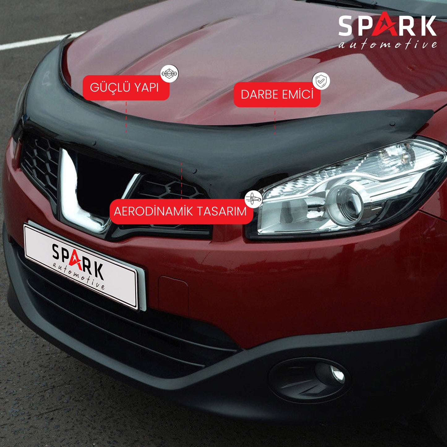Nissan Qashqai 2010-2013 Yıl Aralığı Uyumlu Kaput Rüzgarlığı 4mm