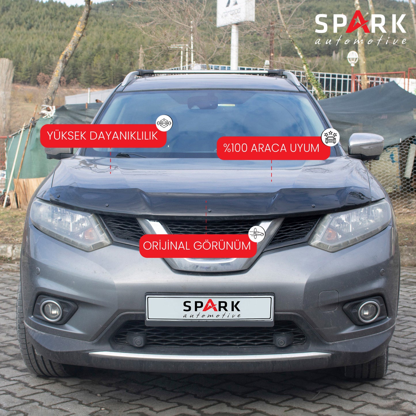 Nissan X-Trail 2014-2017 Yılları Arası Ön Kaput Rüzgarlığı 4mm
