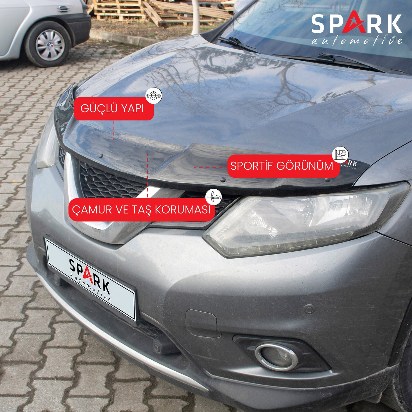 Nissan X-Trail 2014-2017 Yılları Arası Ön Kaput Rüzgarlığı 4mm