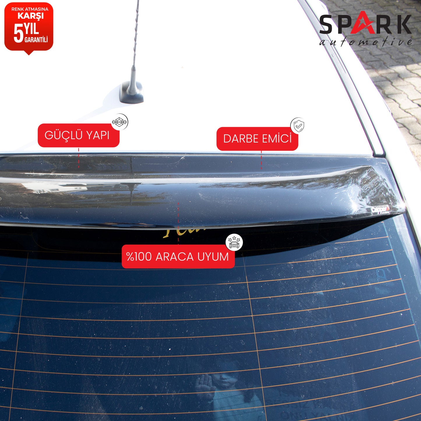 Opel Astra J Sedan 2012-2018 Yıl Aralığı Uyumlu Arka Cam Üstü Spoyler