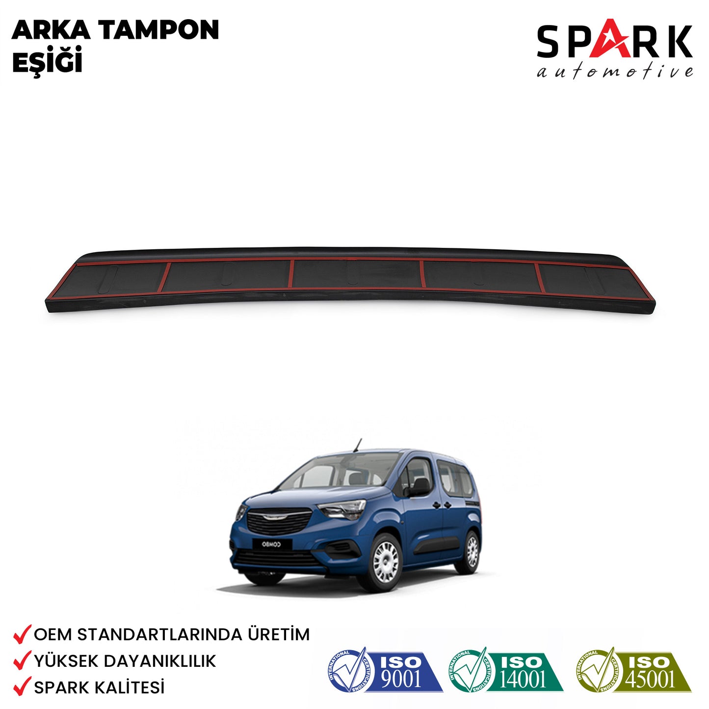 Opel Combo E 2018 Yılı Ve Sonrası Arka Tampon Eşiği Mat