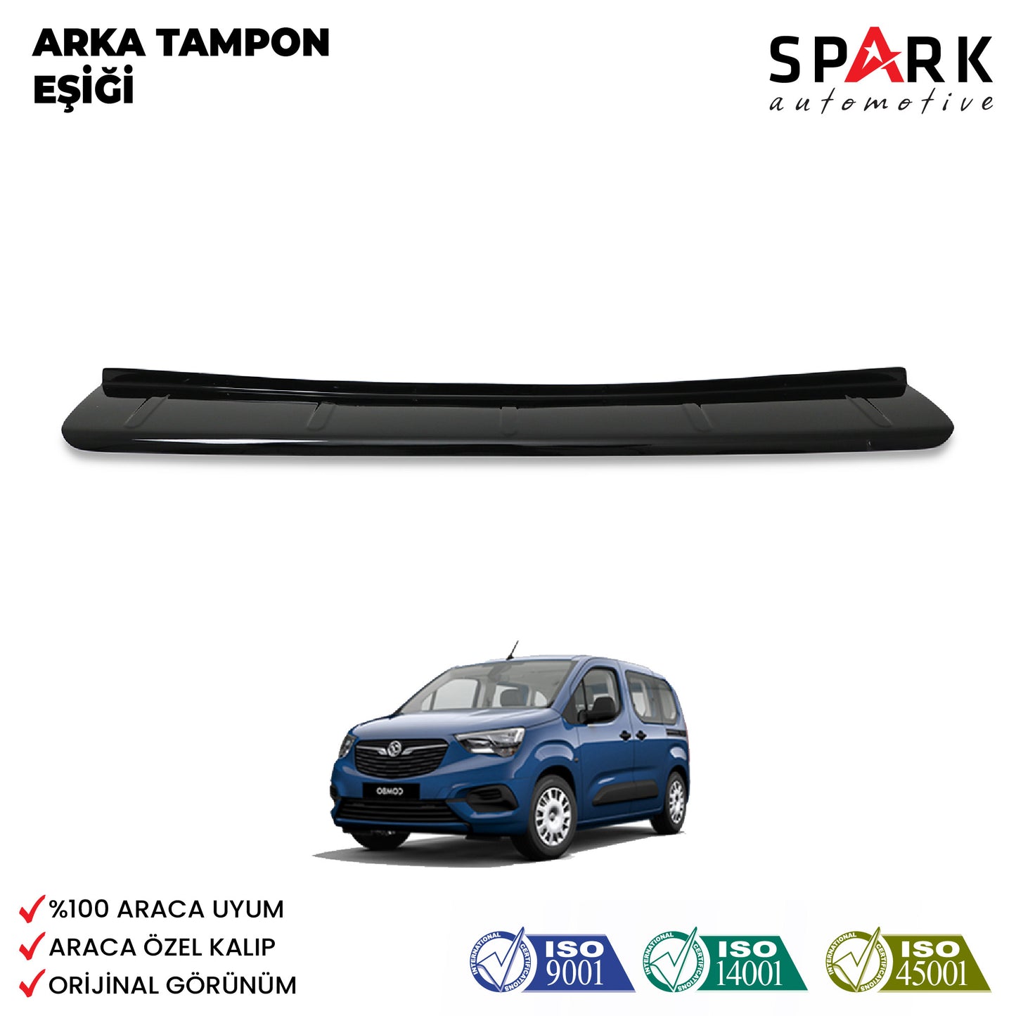 Opel Combo E 2018 Yılı Ve Sonrası Arka Tampon Eşiği Parlak