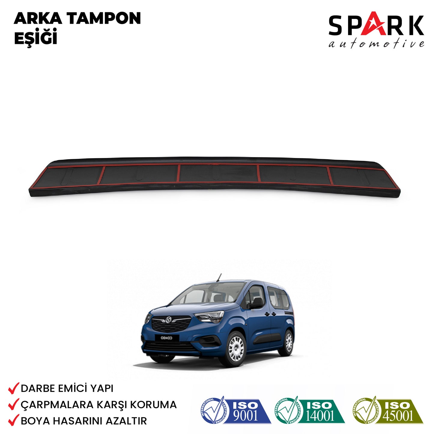 Opel Combo E 2018 Yılı Ve Sonrası Arka Tampon Eşiği Parlak