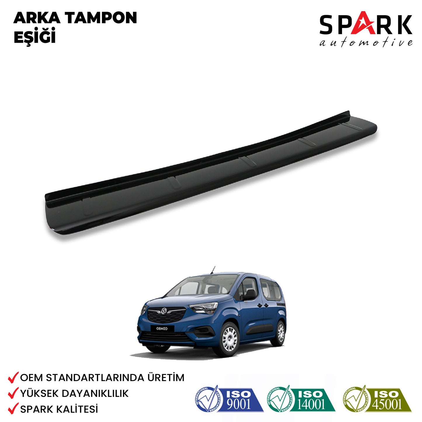 Opel Combo E 2018 Yılı Ve Sonrası Arka Tampon Eşiği Parlak