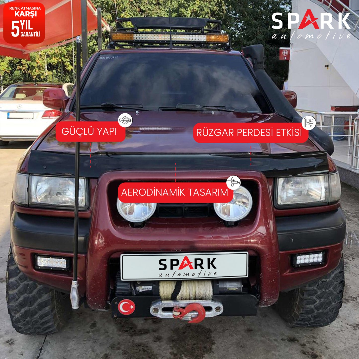 Opel Frontera 1998-2004 Yıl Aralığı Uyumlu Ön Kaput Rüzgarlık 3mm