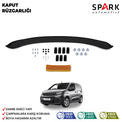 Peugeot Partner Tepee 2019 Yılı Ve Sonrası Uyumlu Ön Kaput Rüzgarlığı 3mm