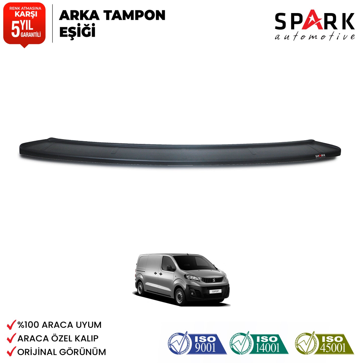 Peugeot Expert 2017 Yılı Ve Sonrası Uyumlu Arka Tampon Eşiği Mat
