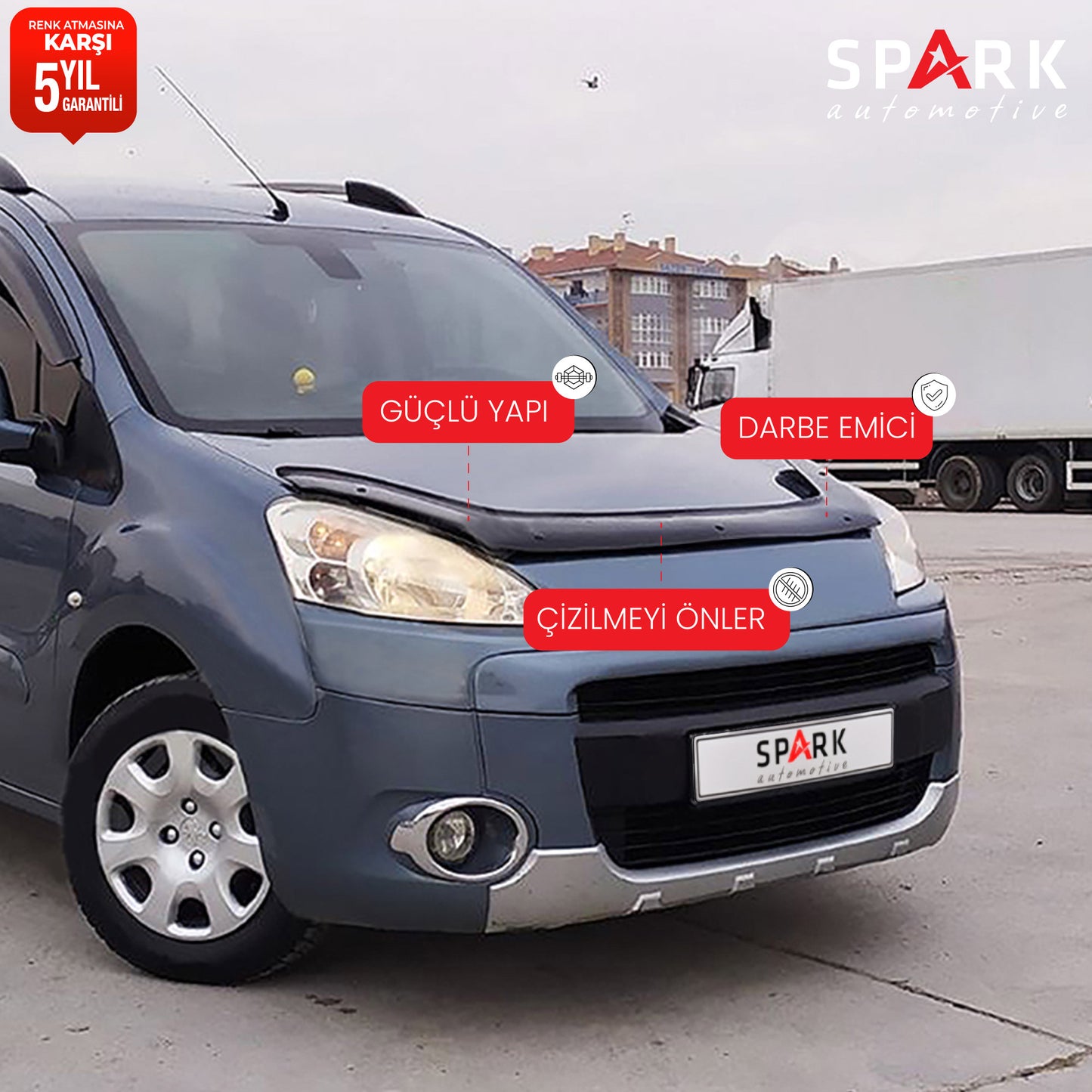Peugeot Partner Tepee 2009-2015 Yıl Aralığı Uyumlu Ön Kaput Rüzgarlık 3mm
