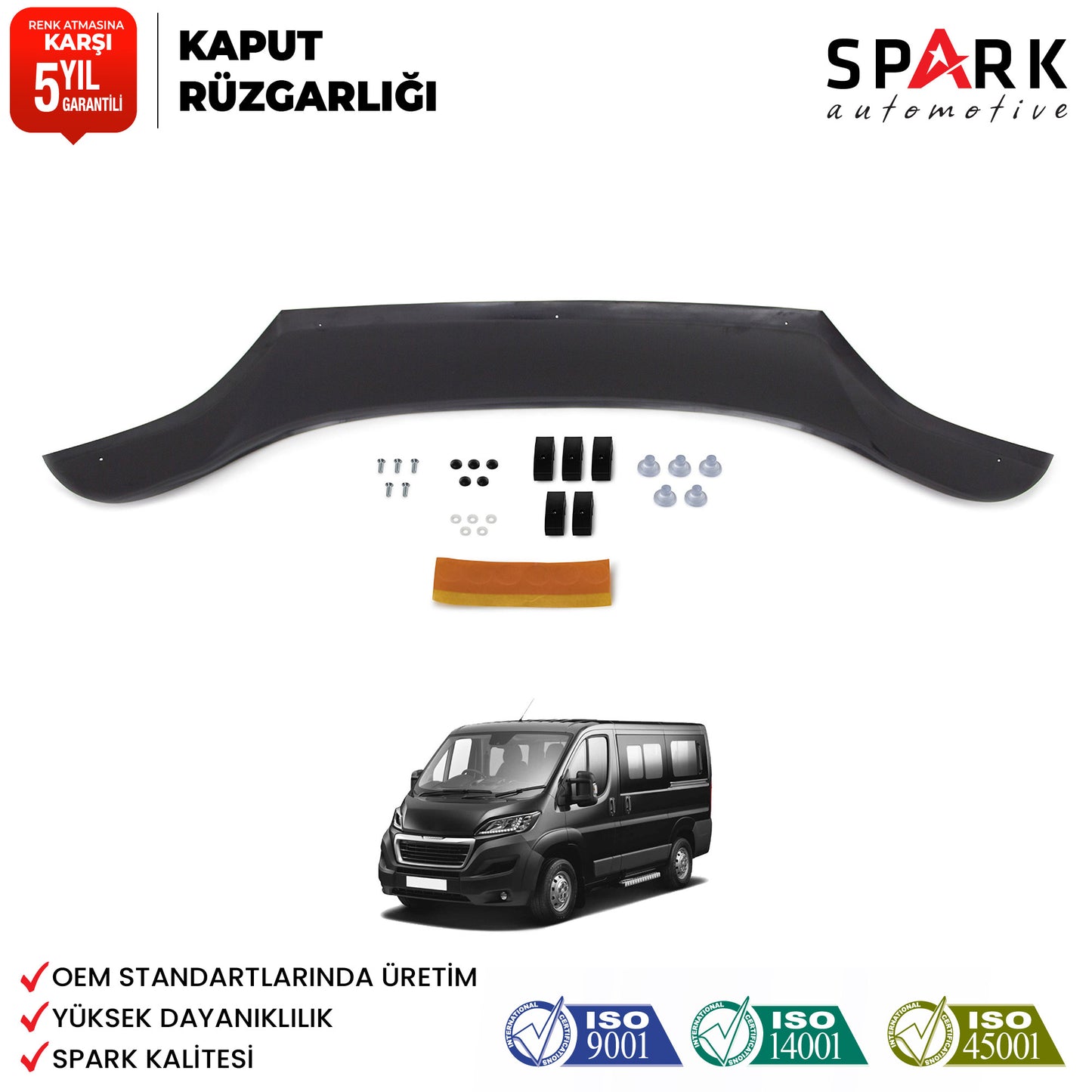 Peugeot Boxer 2014 Yılı Ve Sonrası Uyumlu Ön Kaput Rüzgarlık 3mm