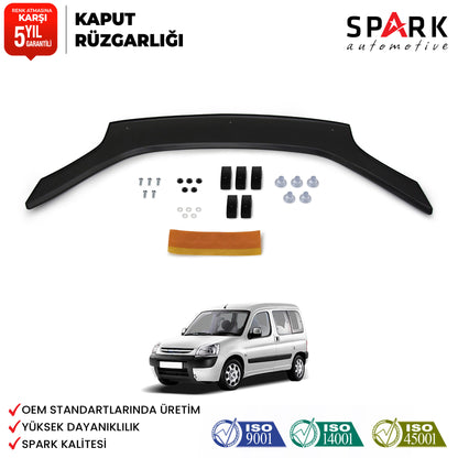 Peugeot Partner Tepee 2004-2008 Yıl Aralığı Uyumlu Ön Kaput Rüzgarlık 4mm
