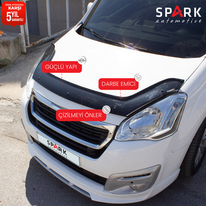 Peugeot Partner Tepee 2015-2018 Yıl Aralığı Uyumlu Ön Kaput Rüzgarlığı 3mm