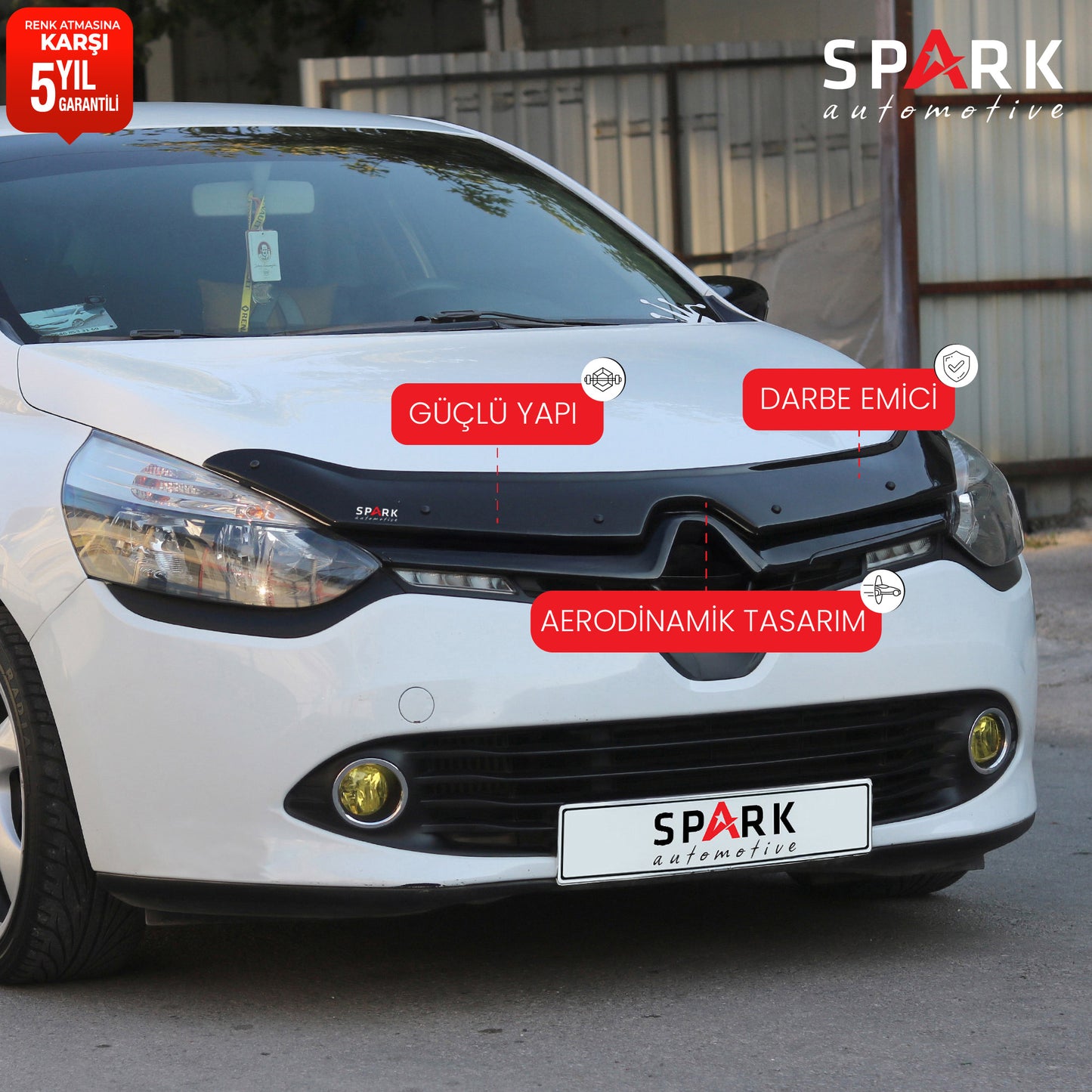 Renault Clio 4 2012-2020 Yıl Aralığı Uyumlu Kaput Rüzgarlığı 3mm