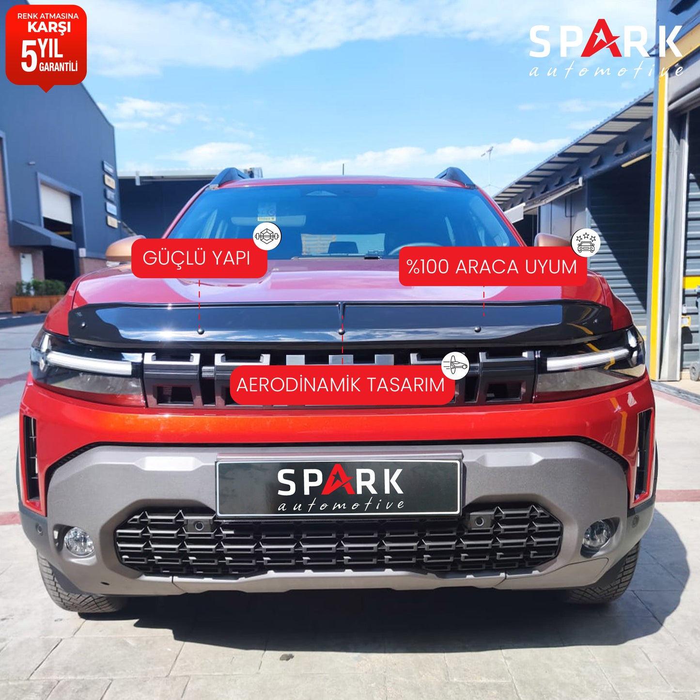 Renault Duster 2024- Yılı ve Sonrası Uyumlu Kaput Rüzgarlığı 3mm