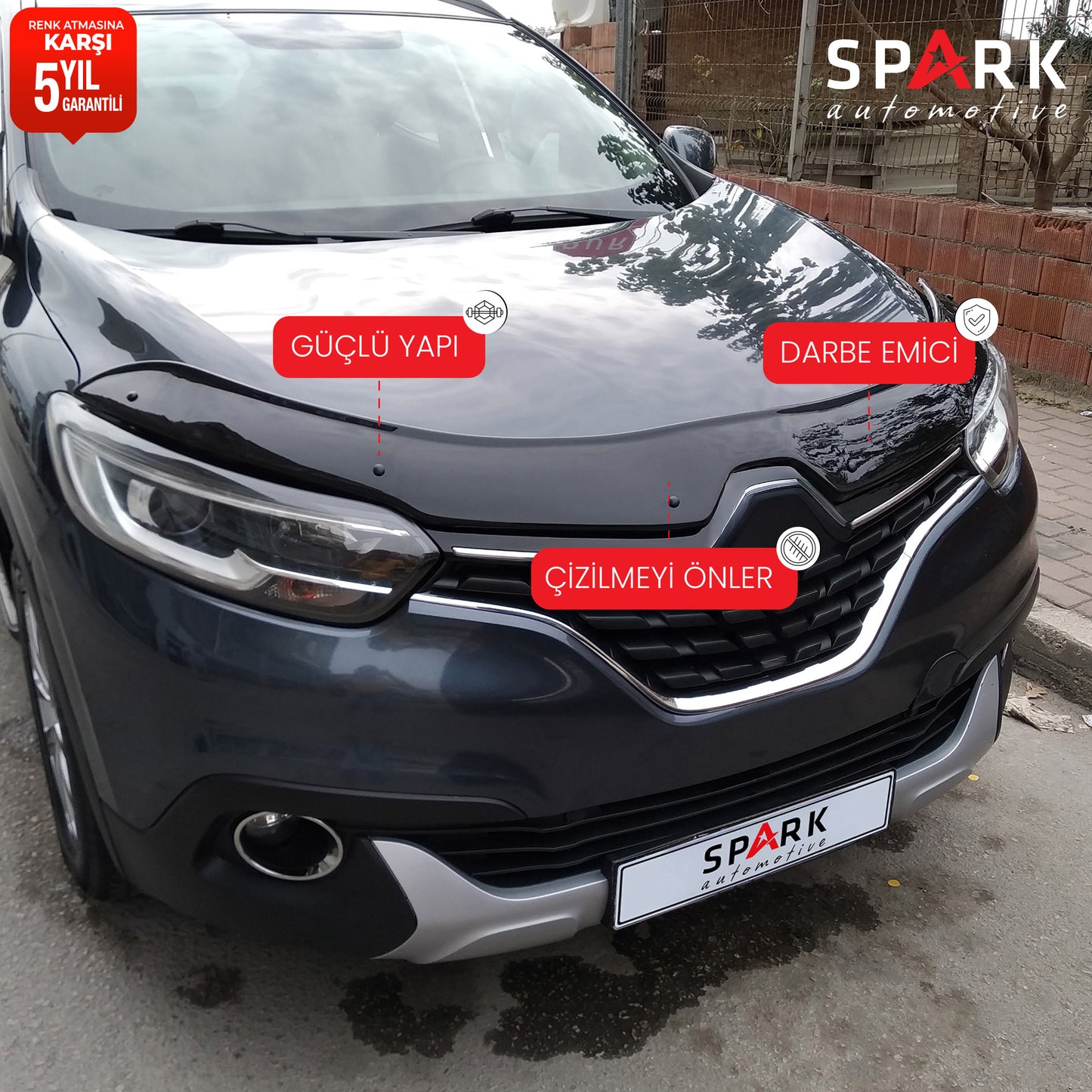 Renault Kadjar 2015- Yılı ve Sonrası Uyumlu Kaput Rüzgarlığı 3mm