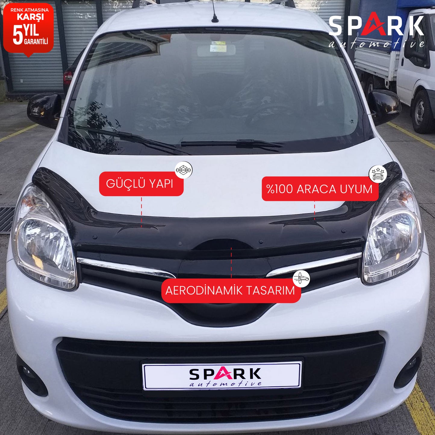 Renault Kangoo 2014-2021 Yıl Aralığı Uyumlu Kaput Rüzgarlığı 3mm