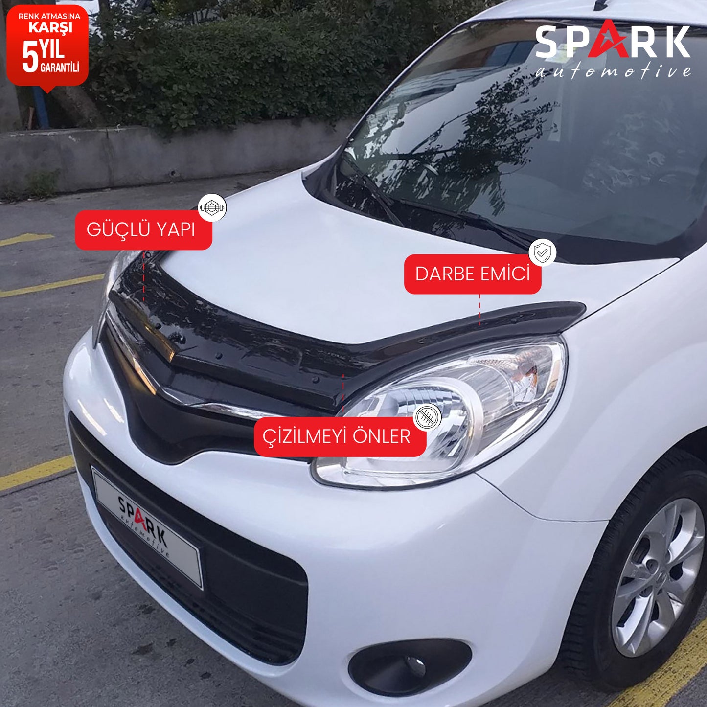 Renault Kangoo 2014-2021 Yıl Aralığı Uyumlu Kaput Rüzgarlığı 3mm