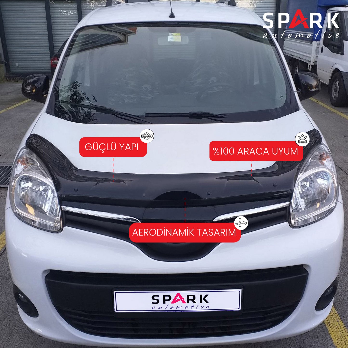 Renault Kangoo 2014-2021 Yıl Aralığı Uyumlu Kaput Rüzgarlığı 4mm