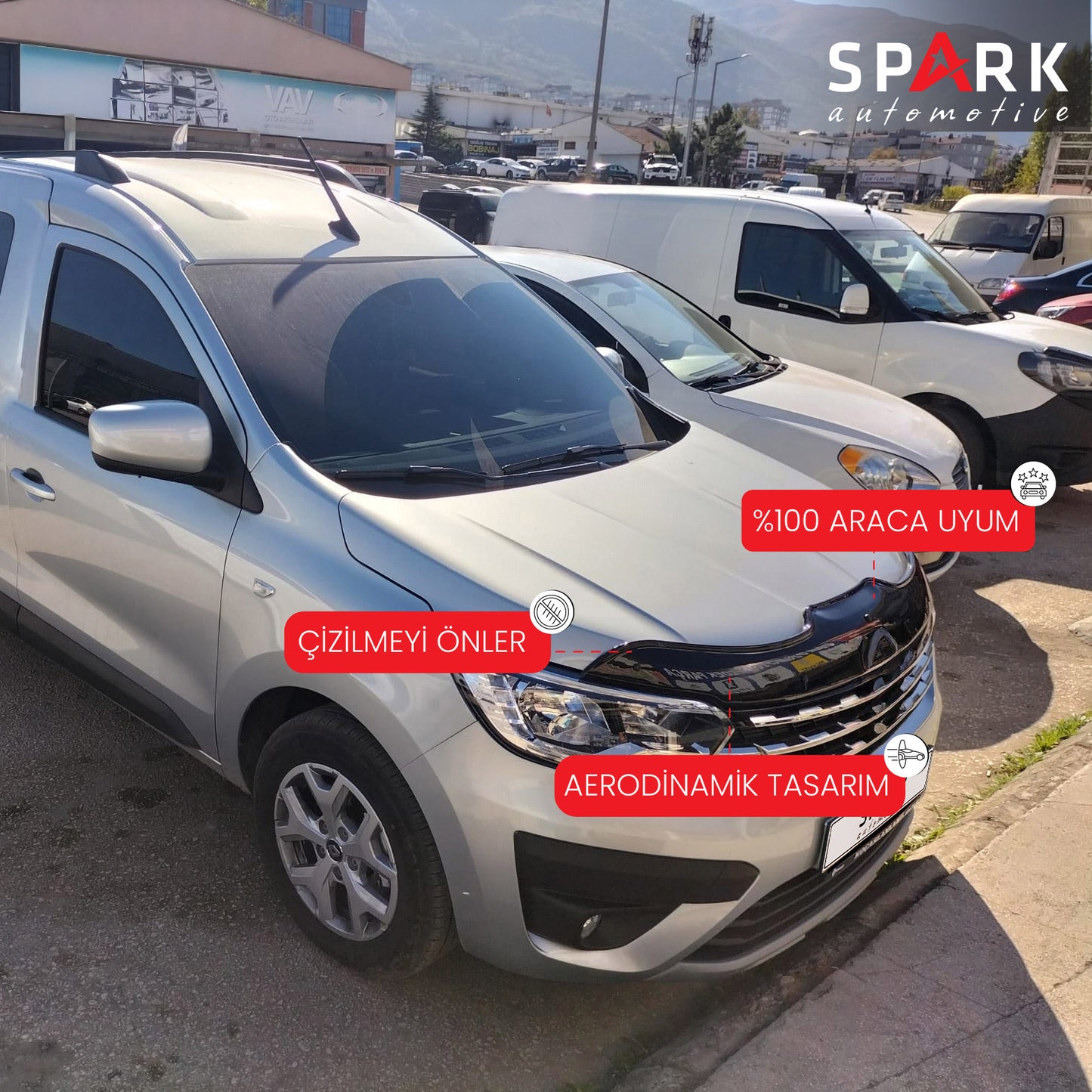 Renault Kangoo Express 2021- Yılı ve Sonrası Uyumlu Kaput Rüzgarlığı 4mm