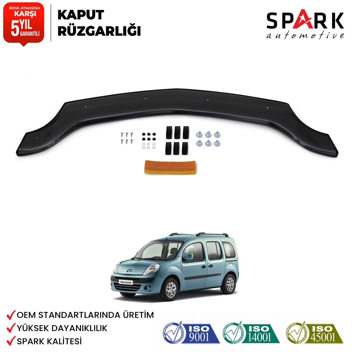 Renault Kangoo 2008-2013 Yıl Aralığı Uyumlu Kaput Rüzgarlığı 4mm