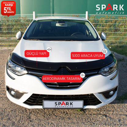 Renault Megane 4 2016- Yılı ve Sonrası Uyumlu Kaput Rüzgarlığı 3mm