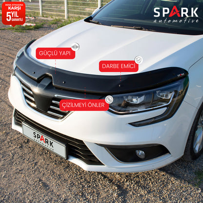 Renault Megane 4 2016- Yılı ve Sonrası Uyumlu Kaput Rüzgarlığı 3mm