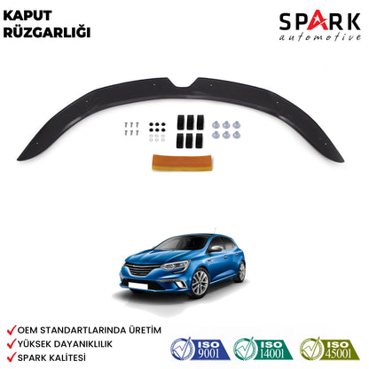 Renault Megane 4 2016- Yılı ve Sonrası Uyumlu Kaput Rüzgarlığı 4mm