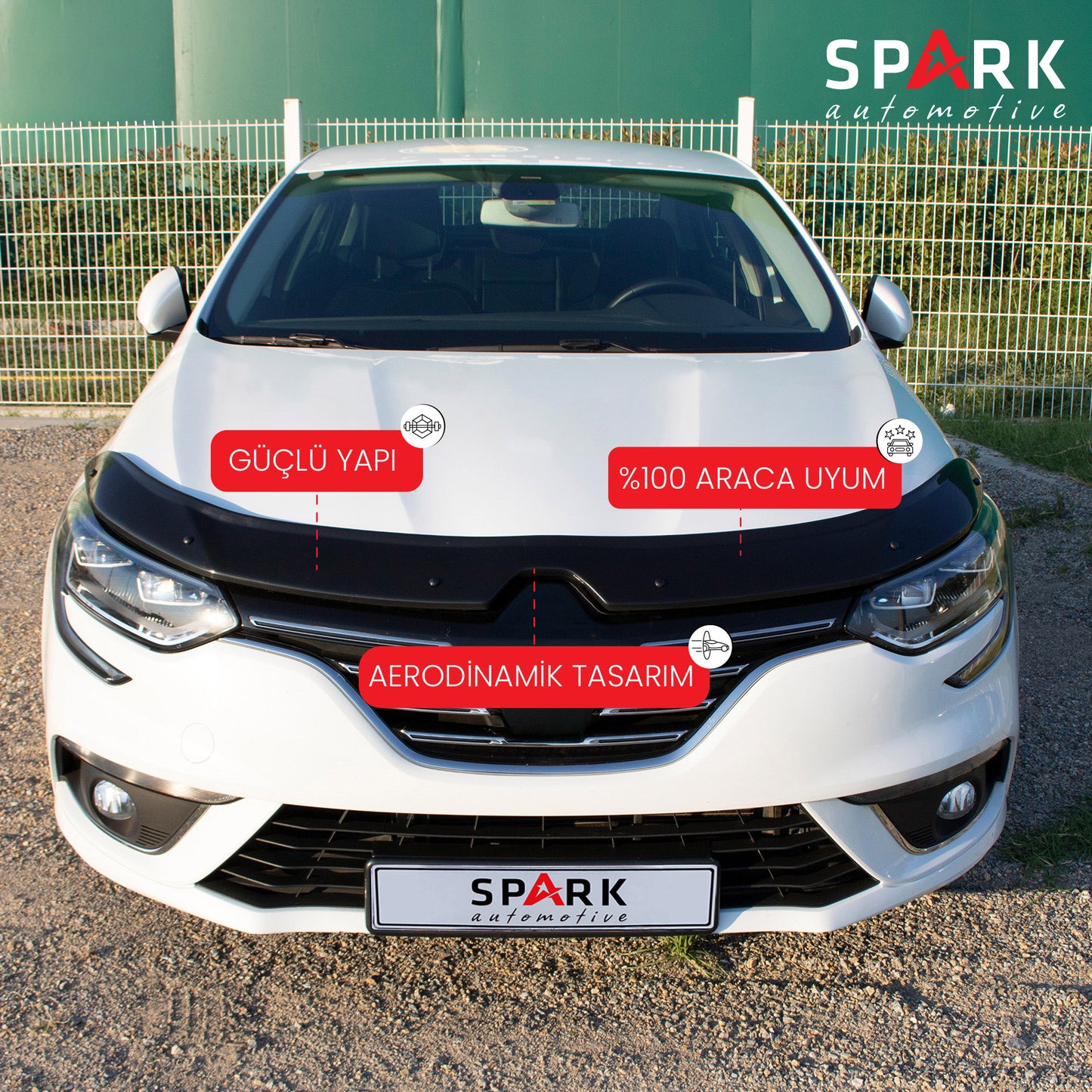 Renault Megane 4 2016- Yılı ve Sonrası Uyumlu Kaput Rüzgarlığı 4mm