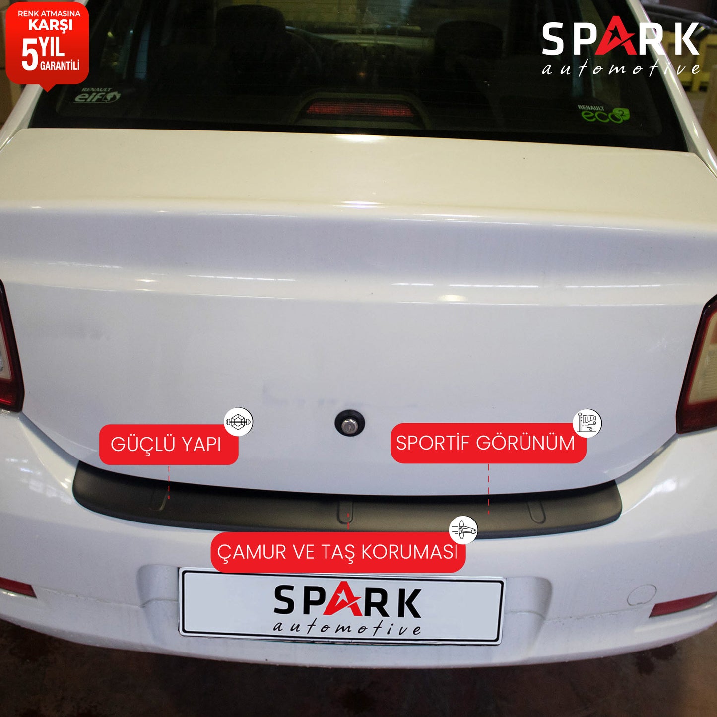 Renault Symbol 2013- Yılı ve Sonrası Uyumlu Arka Tampon Eşiği Parlak