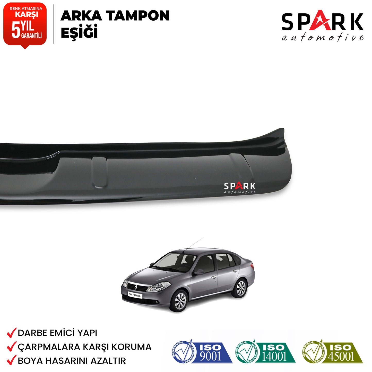 Renault Symbol 2009-2013 Yıl Aralığı Uyumlu Arka Tampon Eşiği Parlak