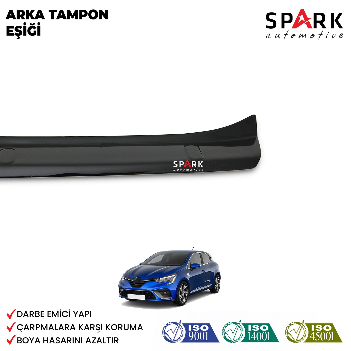 Renault Clio 5 2020- Yılı ve Sonrası Uyumlu Arka Tampon Eşiği Parlak