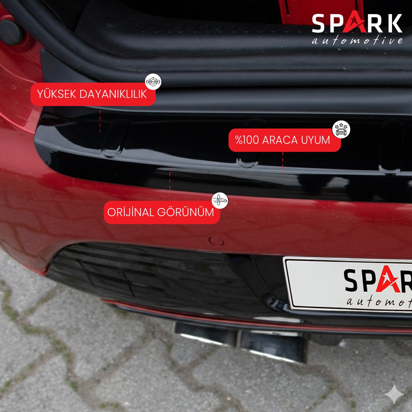 Renault Clio 4 2012-2020 Yıl Aralığı Uyumlu Arka Tampon Eşiği Parlak