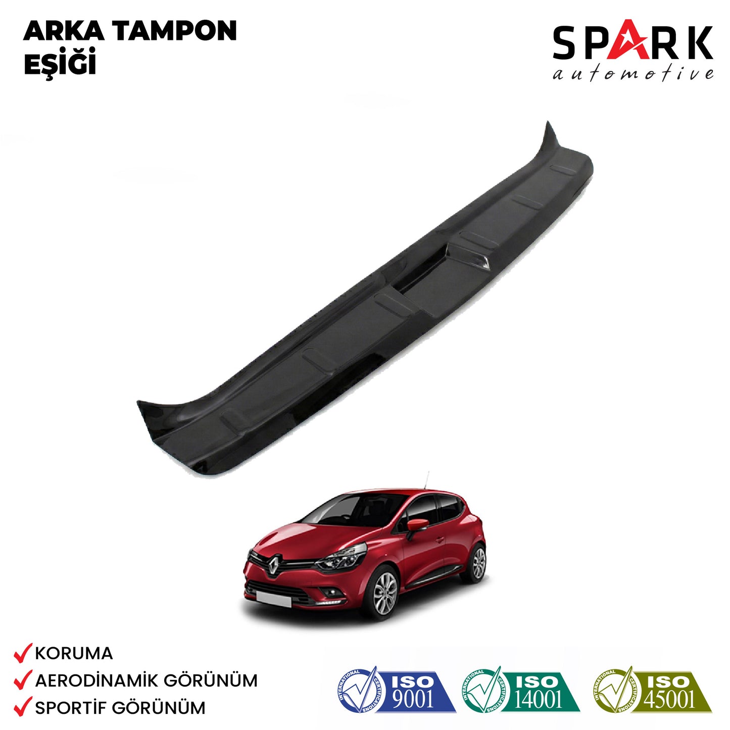 Renault Clio 4 2012-2020 Yıl Aralığı Uyumlu Arka Tampon Eşiği Parlak