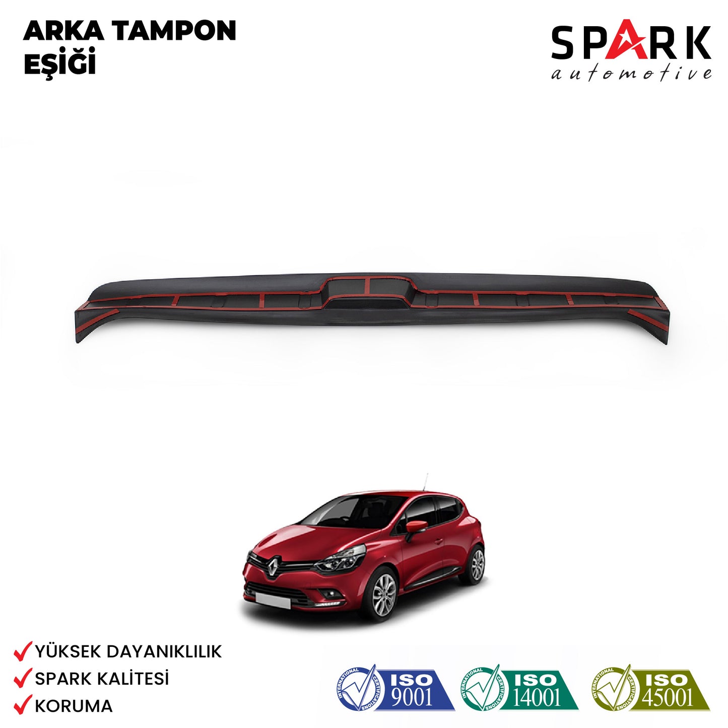 Renault Clio 4 2012-2020 Yıl Aralığı Uyumlu Arka Tampon Eşiği Parlak