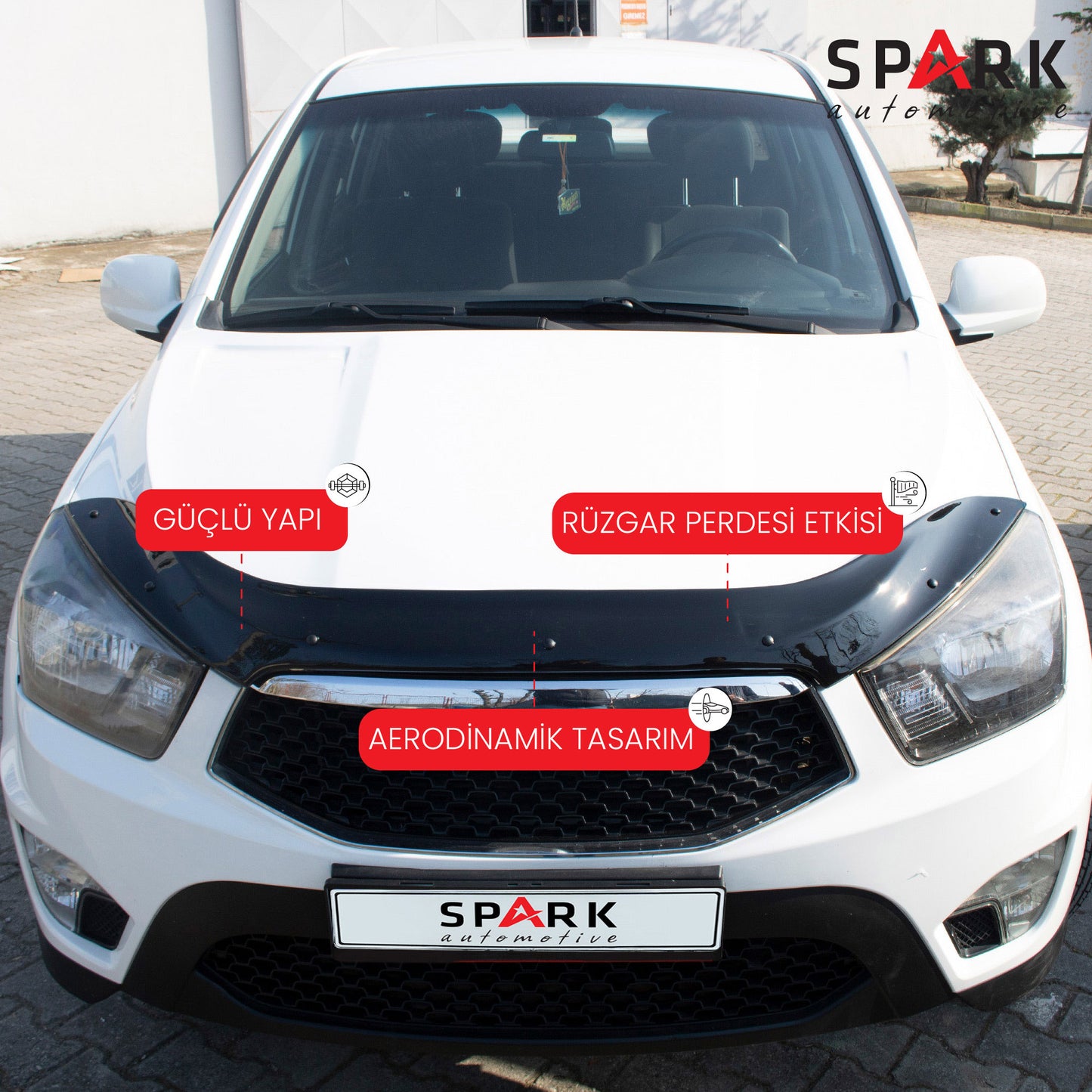 Ssangyong Actyon Sport 2012-2016 Yıl Aralığı Uyumlu Kaput Rüzgarlığı 3mm