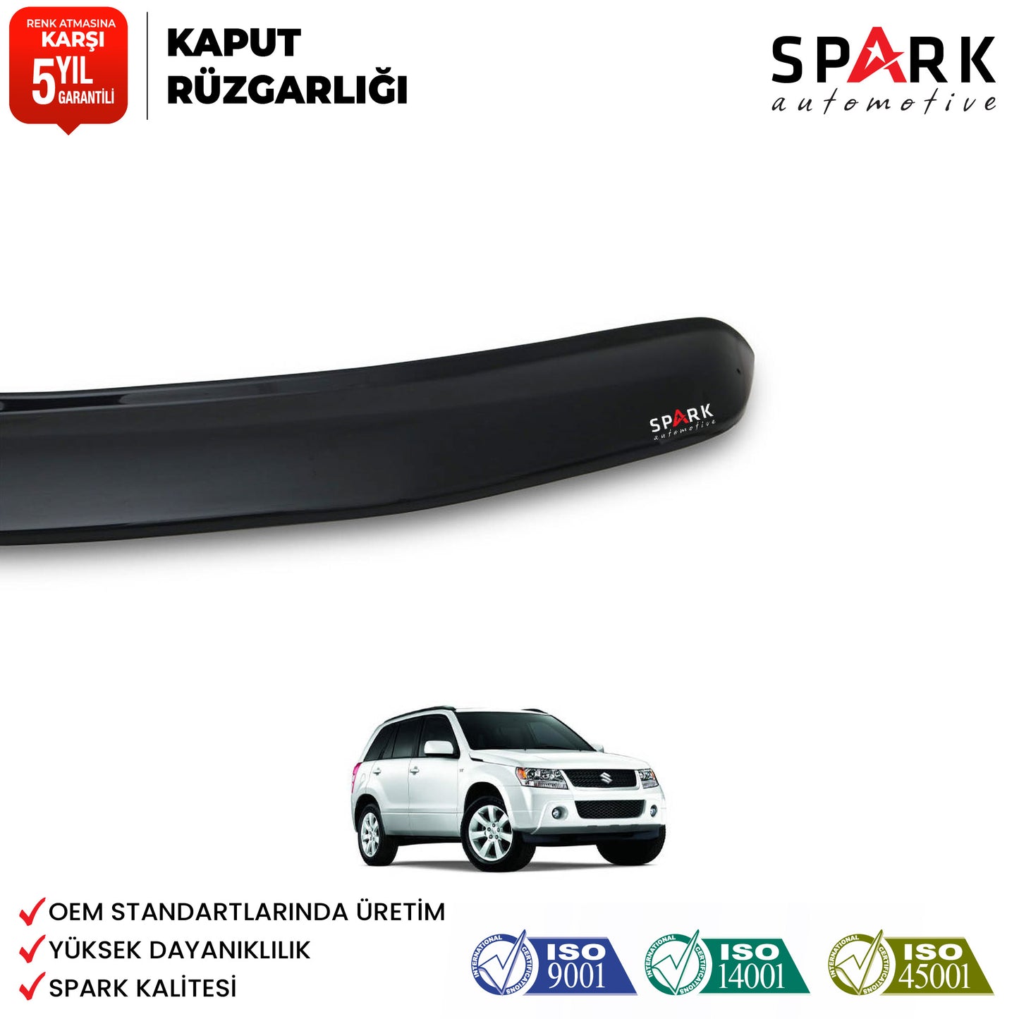 Suzuki Grand Vitara 2006- Yılı Ve Sonrası Uyumlu Ön Kaput Rüzgarlık 4mm