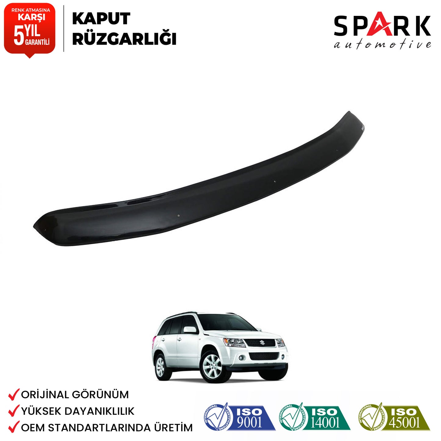 Suzuki Grand Vitara 2006- Yılı Ve Sonrası Uyumlu Ön Kaput Rüzgarlık 4mm