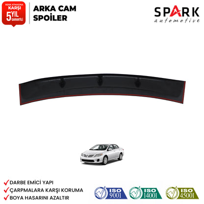 Toyata Corolla 2008-2013 Yıl Aralığı Uyumlu Arka Cam Spoyler