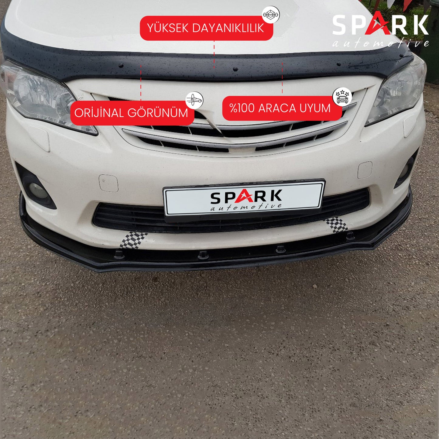 Toyata Corolla 2008-2013 Yıl Aralığı Uyumlu Kaput Rüzgarlığı 4mm