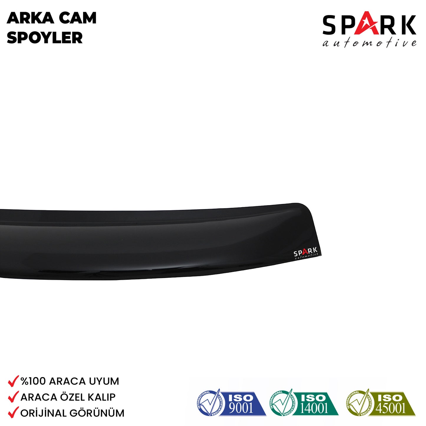 Toyata Corolla 2013-2018 Yıl Aralığı Uyumlu Arka Cam Spoyler