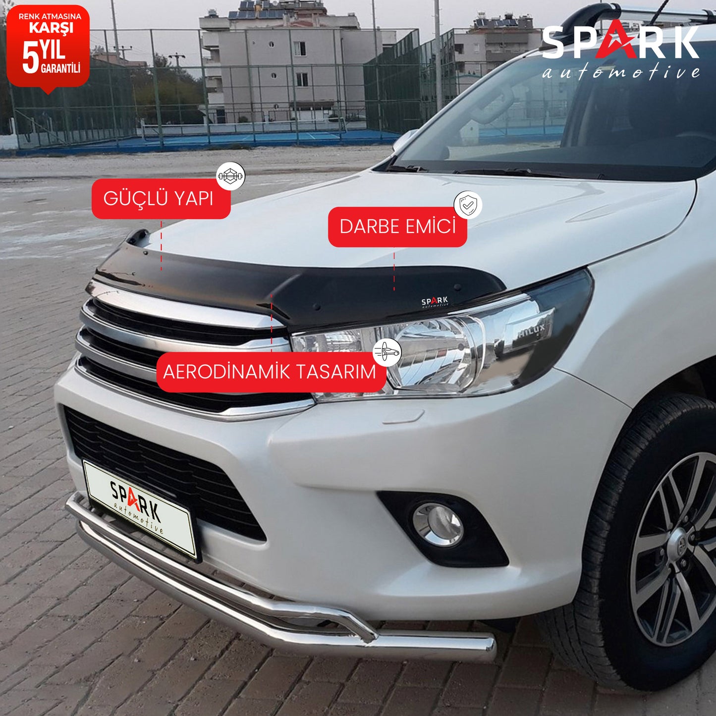 Toyota Hilux 2015-2020 Yıl Aralığı Uyumlu Kaput Rüzgarlığı 3mm
