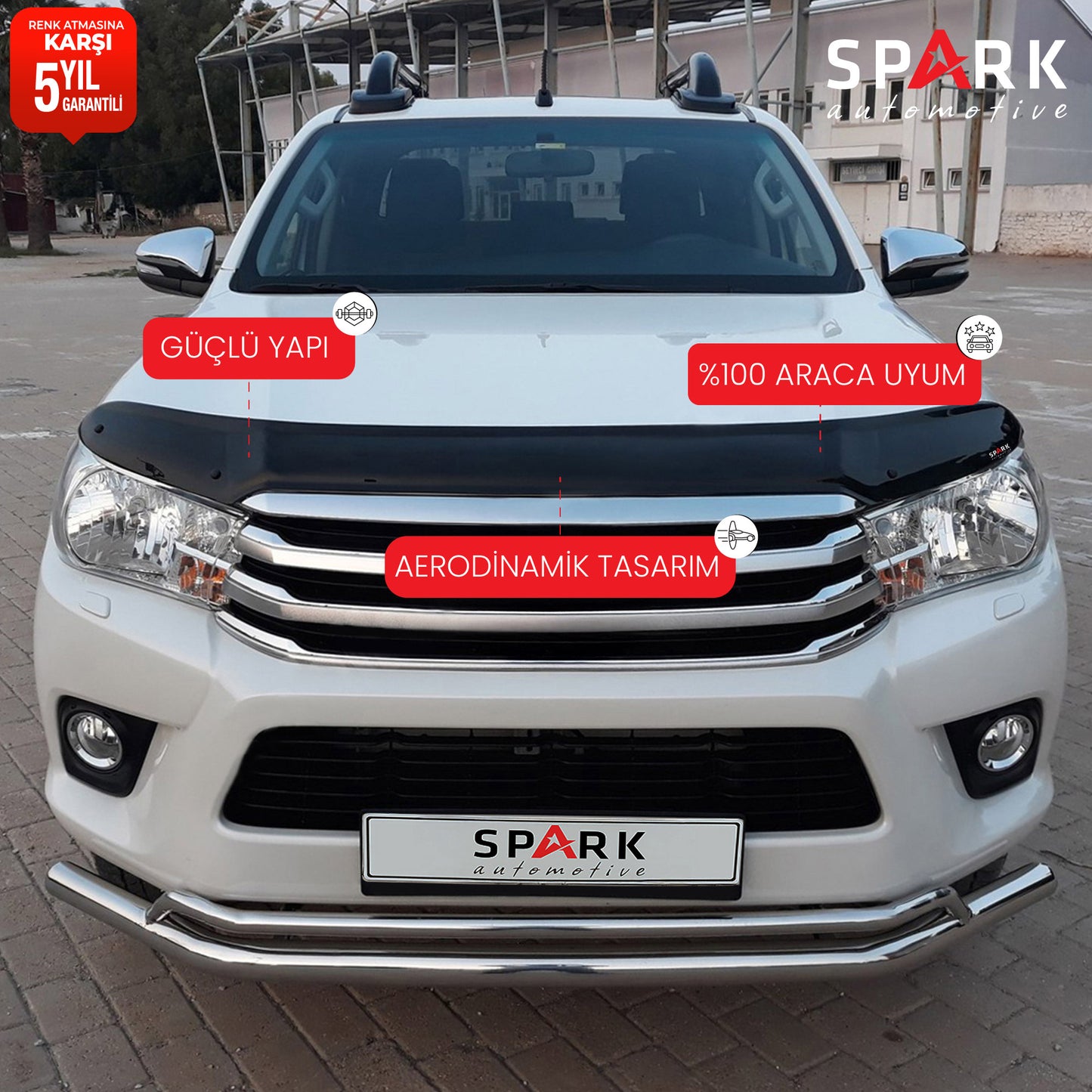 Toyota Hilux 2015-2020 Yıl Aralığı Uyumlu Kaput Rüzgarlığı 4mm