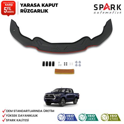 Toyota Hilux 2021- Yılı ve Sonrası Uyumlu Yarasa Kaput Rüzgarlığı