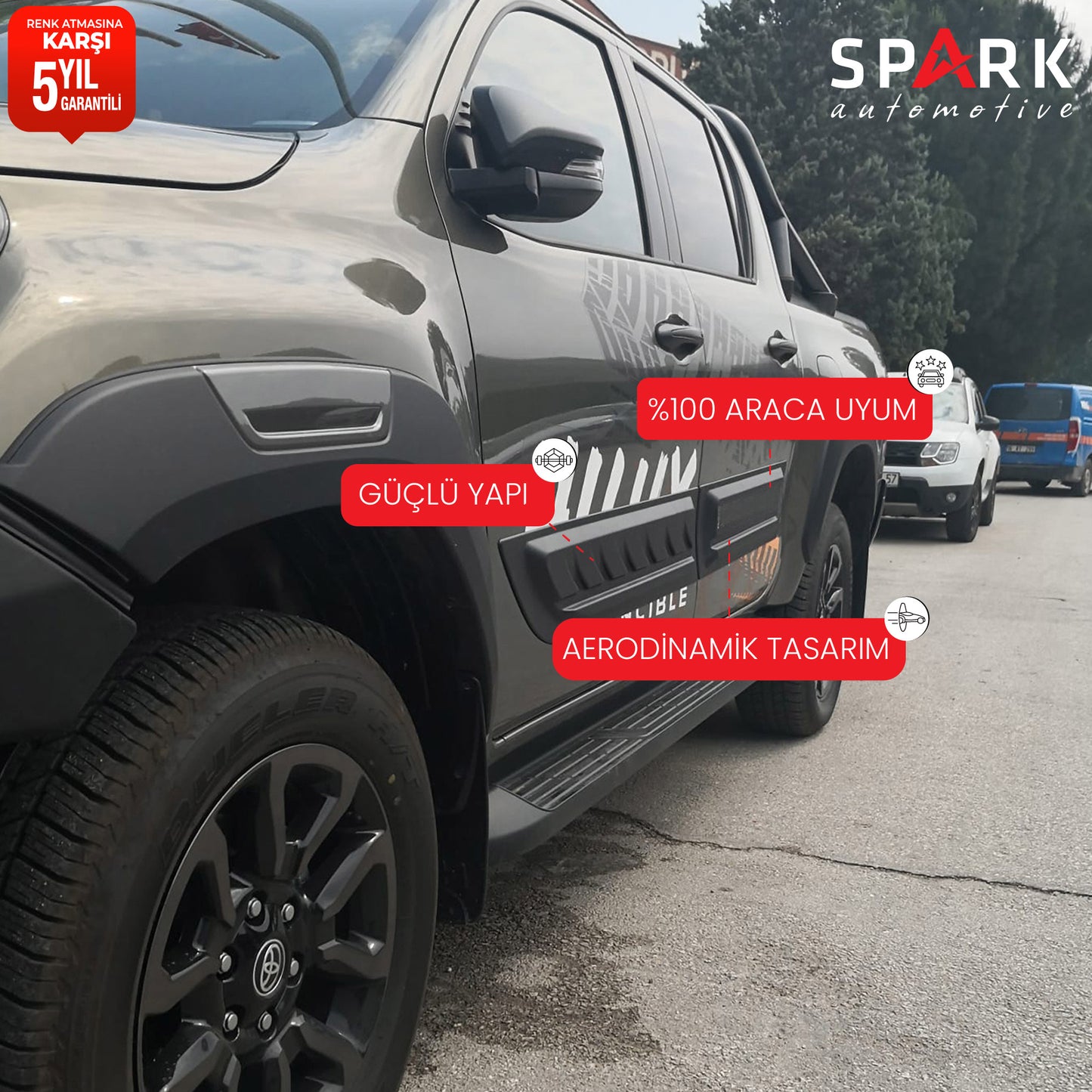 Toyota Hilux 2021- Yılı ve Sonrası Uyumlu Kapı Dodik 4 Parça