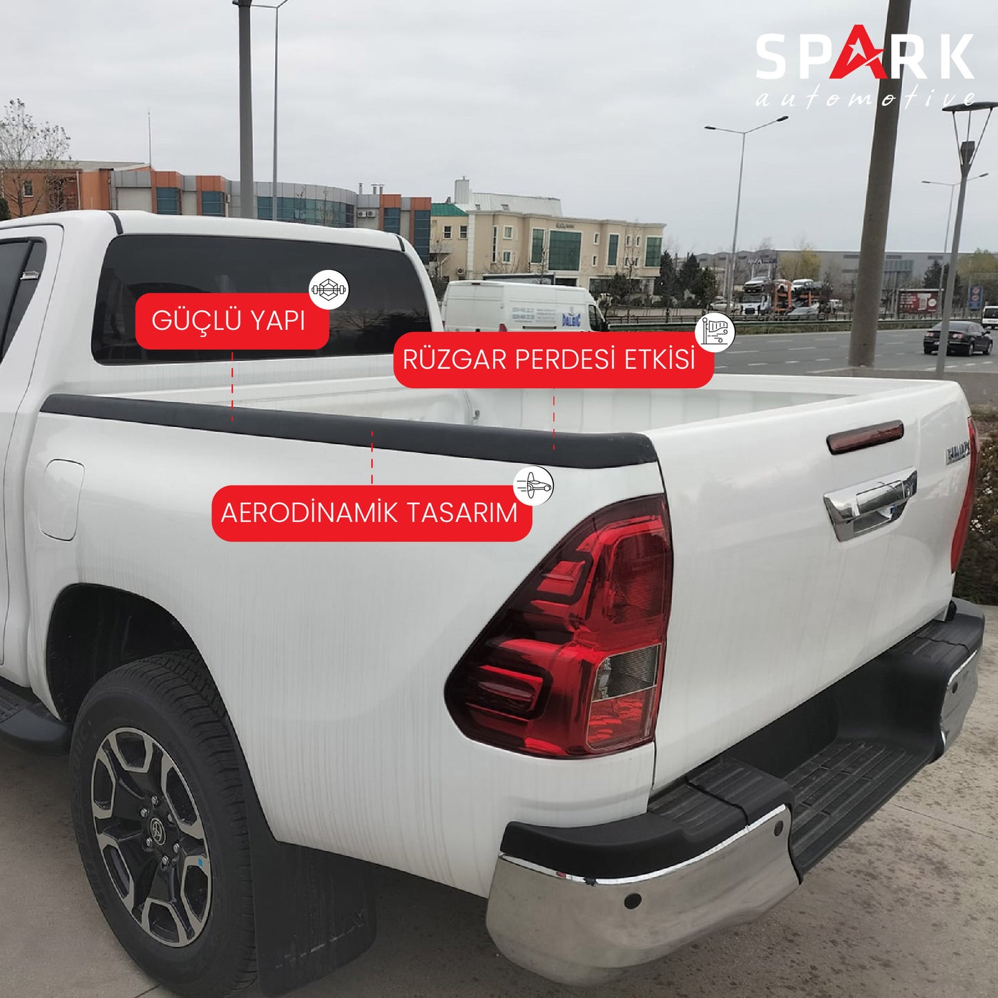 Toyota Hilux 2021- Yılı ve Sonrası Uyumlu Kasa Kenar Koruma 2 Parça