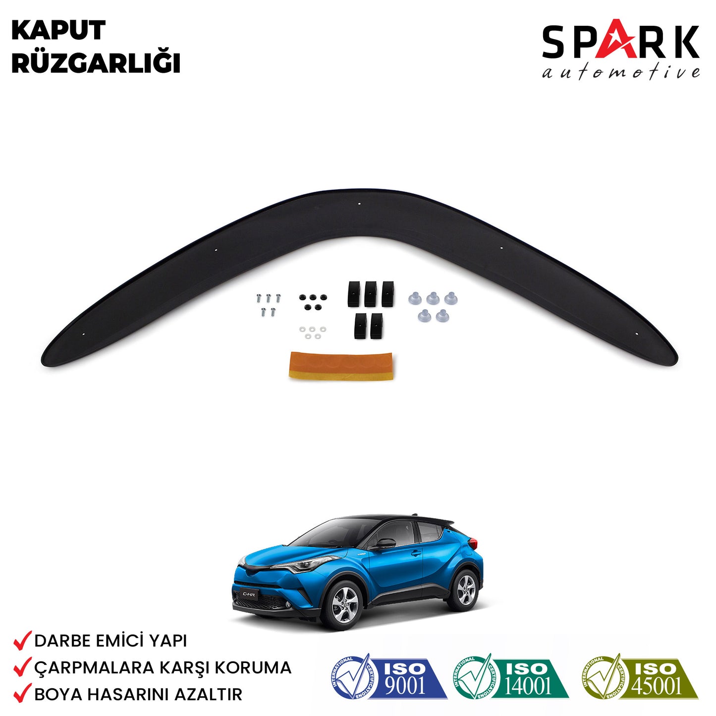 Toyota C-HR 2016- Yılı ve Sonrası Uyumlu Kaput Rüzgarlığı 4mm