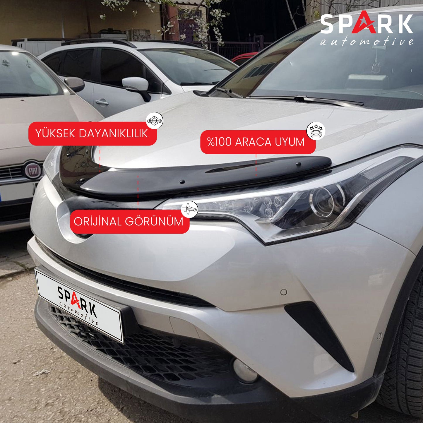 Toyota C-HR 2016- Yılı ve Sonrası Uyumlu Kaput Rüzgarlığı 3mm
