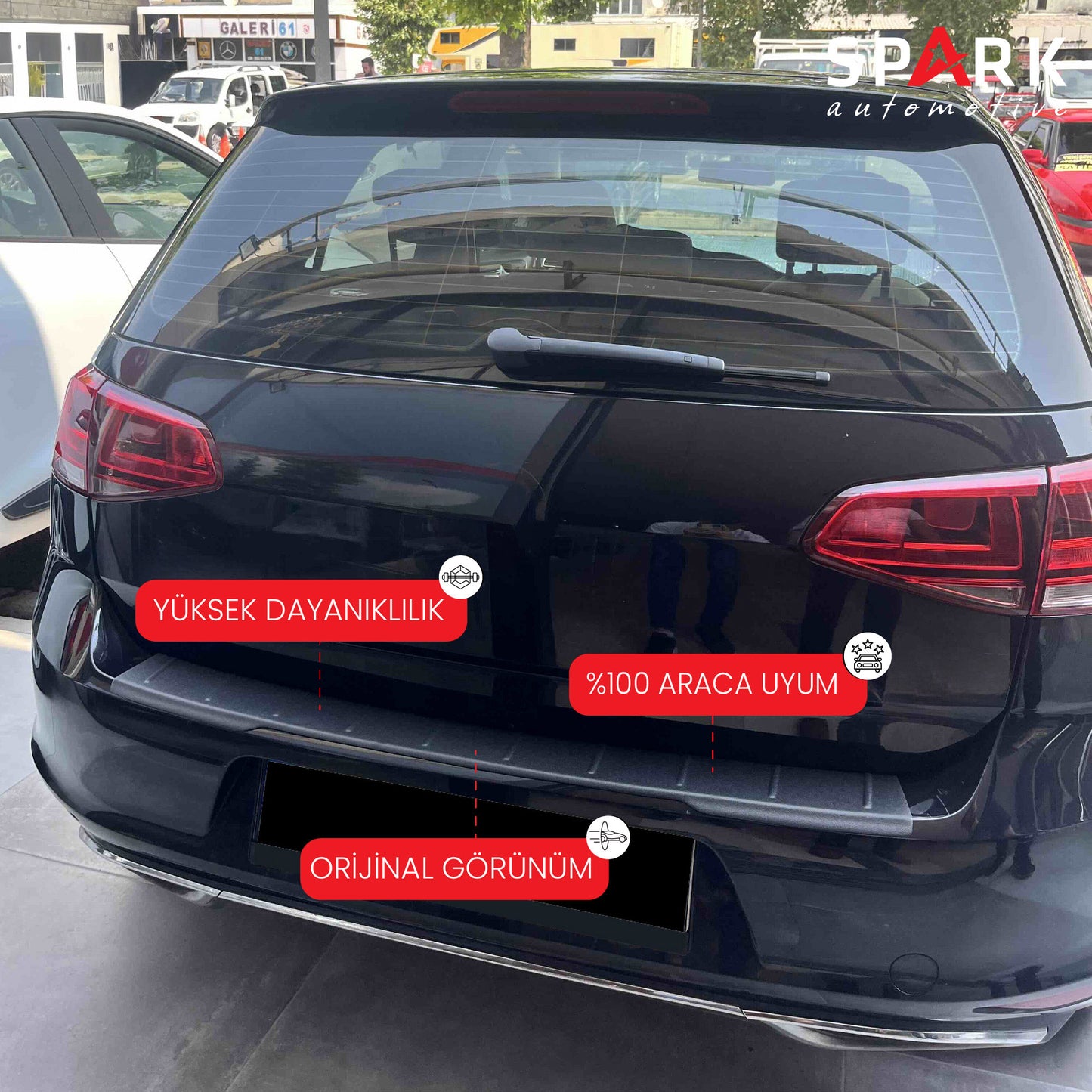 Volkswagen Golf 7 2013-2021 Yıl Aralığı Uyumlu Arka Tampon Eşiği Mat